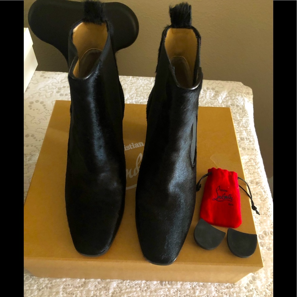 New Christian Louboutin pony hair boots sz 38.5